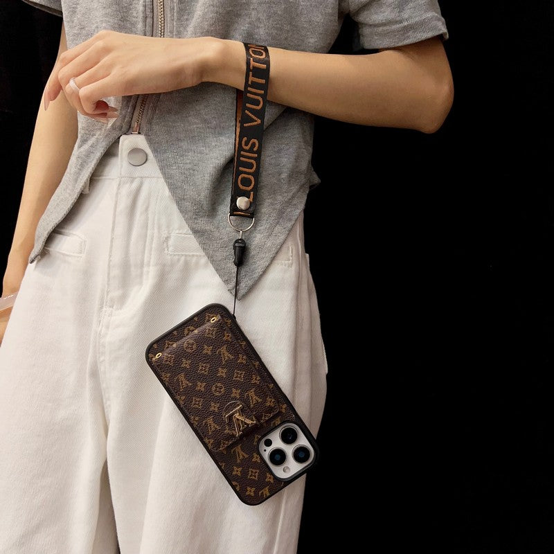 Luxusní klasické barevné crossbody pouzdro na iPhone