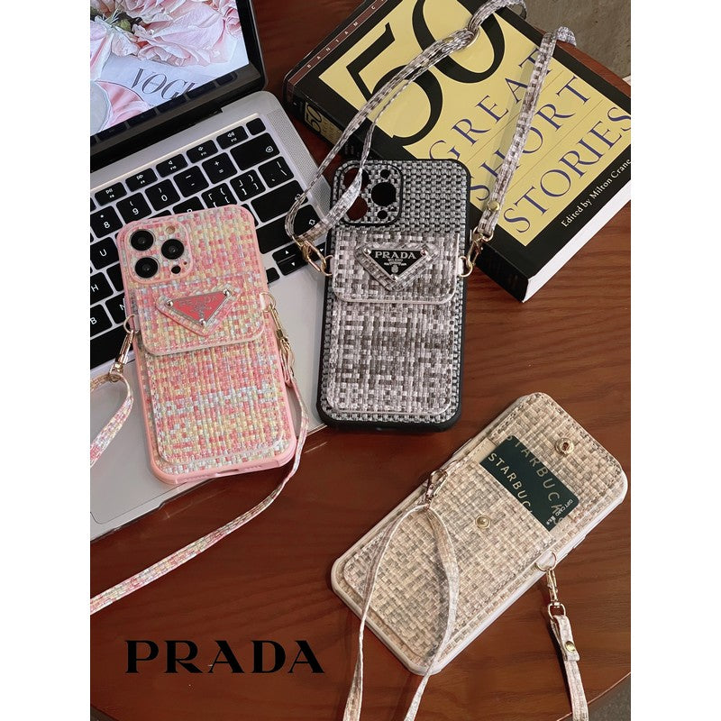 Custodia per iPhone a tracolla con borsa per carte di lusso