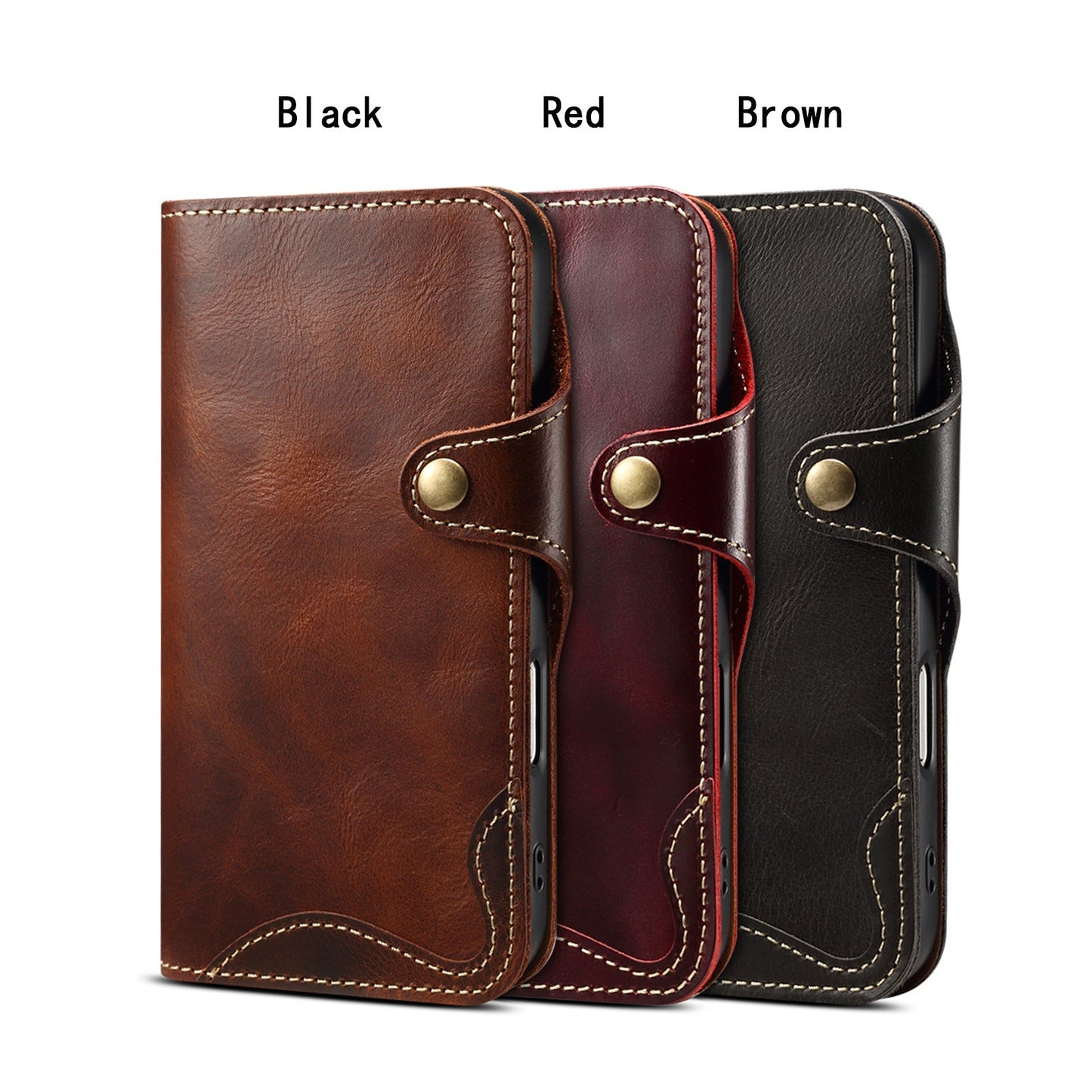 Custodia Flip in vera pelle per iPhone