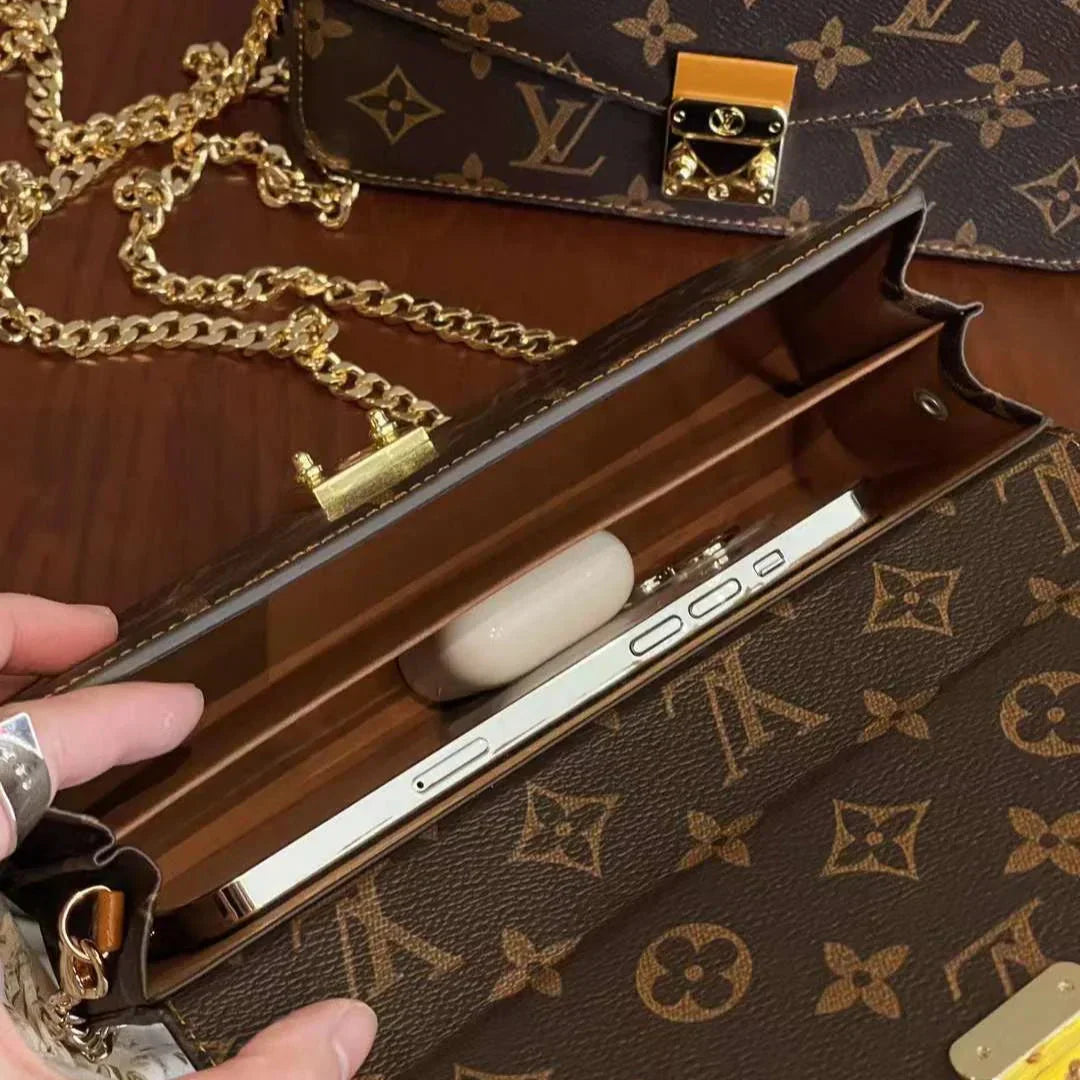 Monogram Canvas Bag Handhållen Crossbody Chain Mobiltelefon
