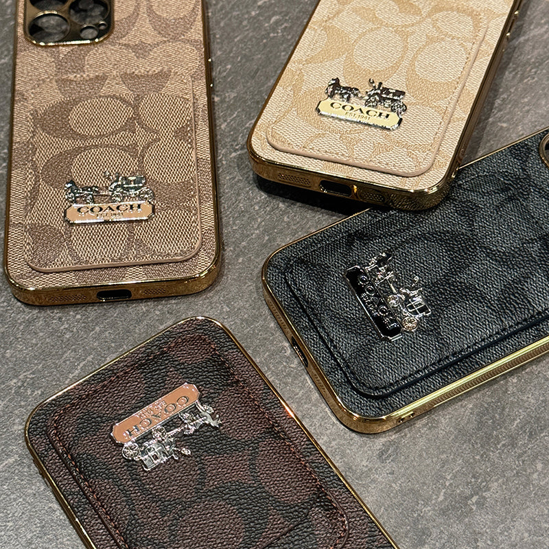 Custodia per iPhone in pelle classica con portacarte