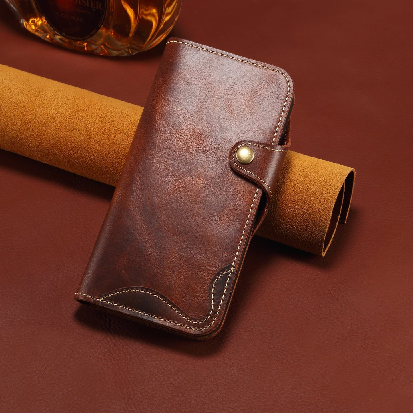 Custodia Flip in vera pelle per iPhone