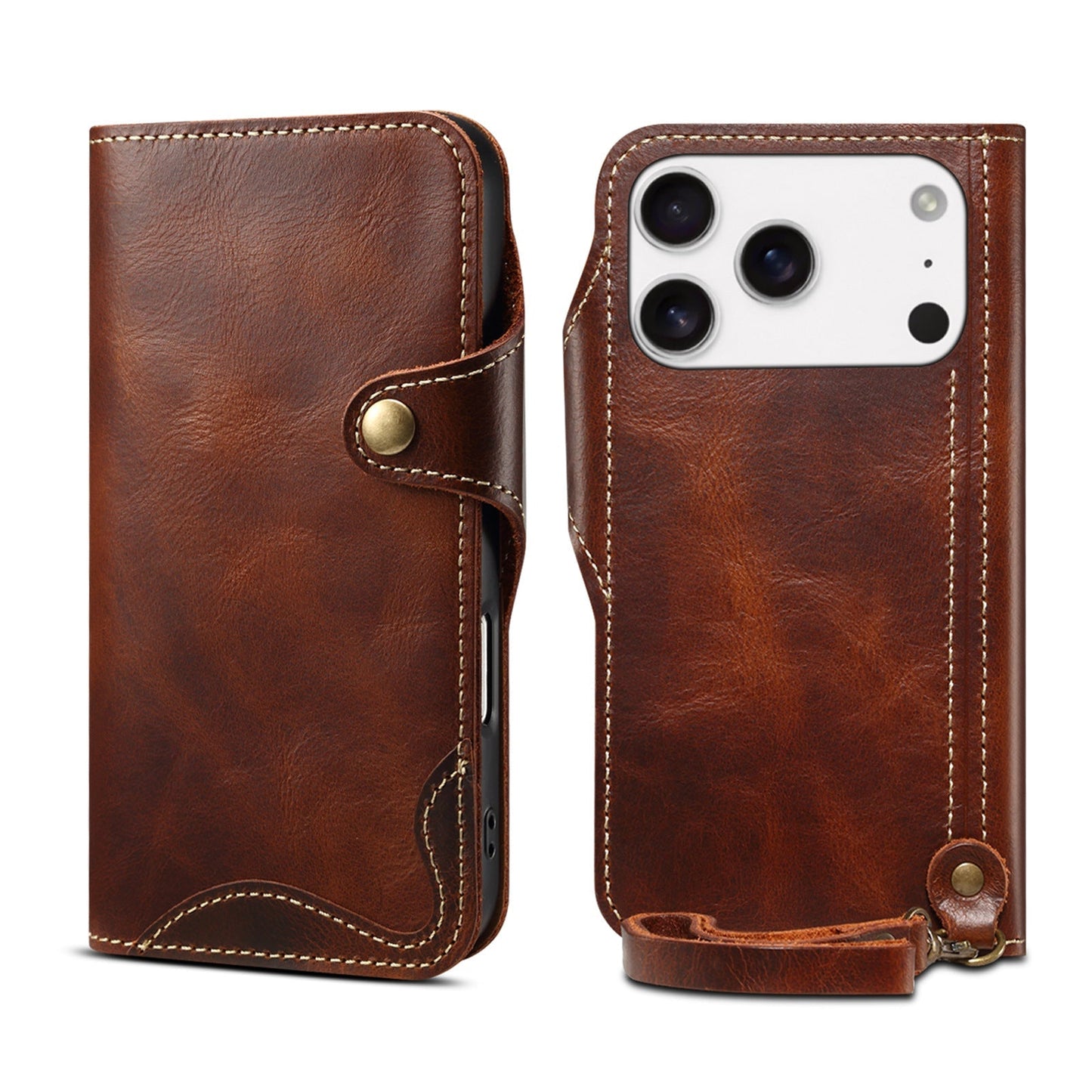 Custodia Flip in vera pelle per iPhone