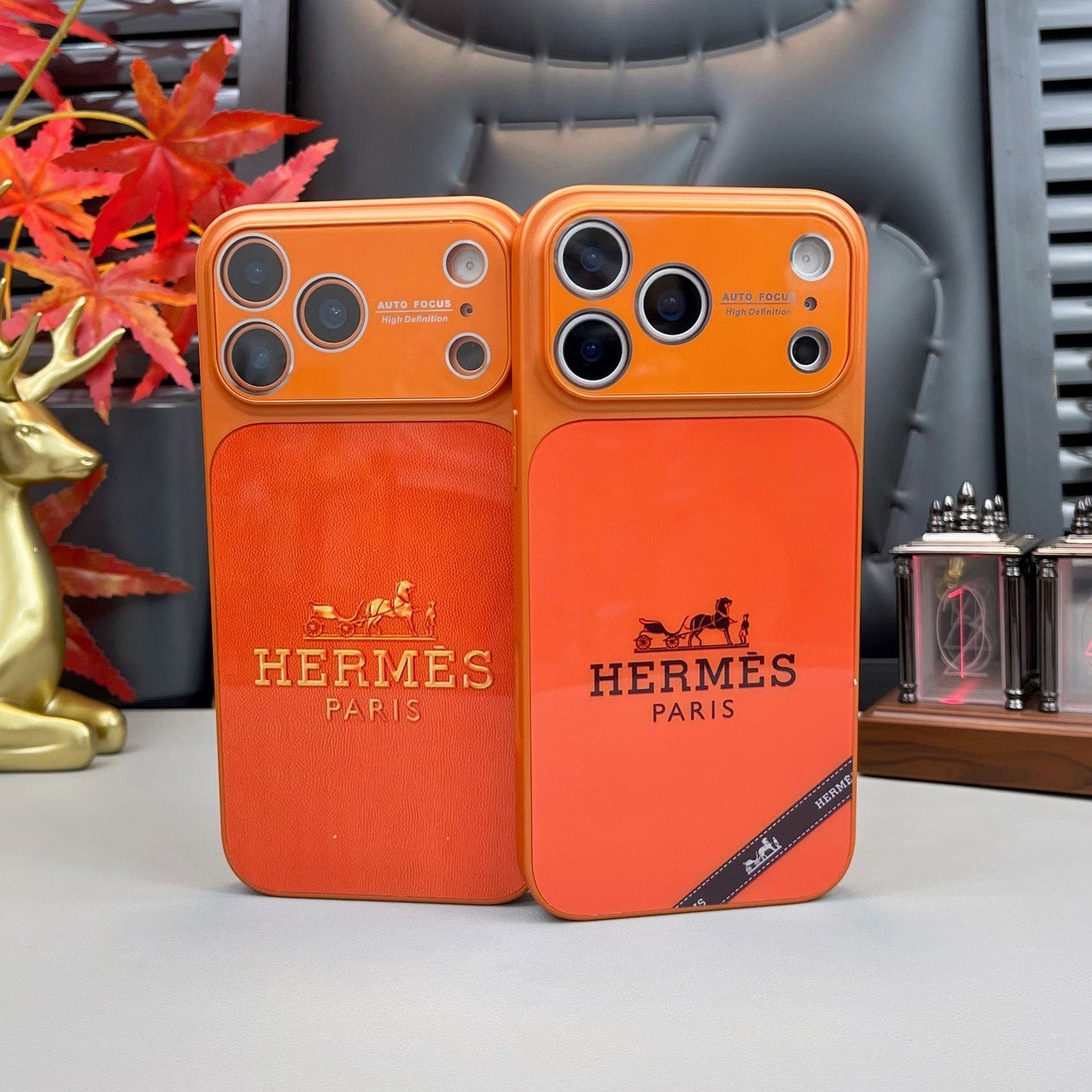 H Luxuriöse iPhone-Hülle aus der Orange-Serie