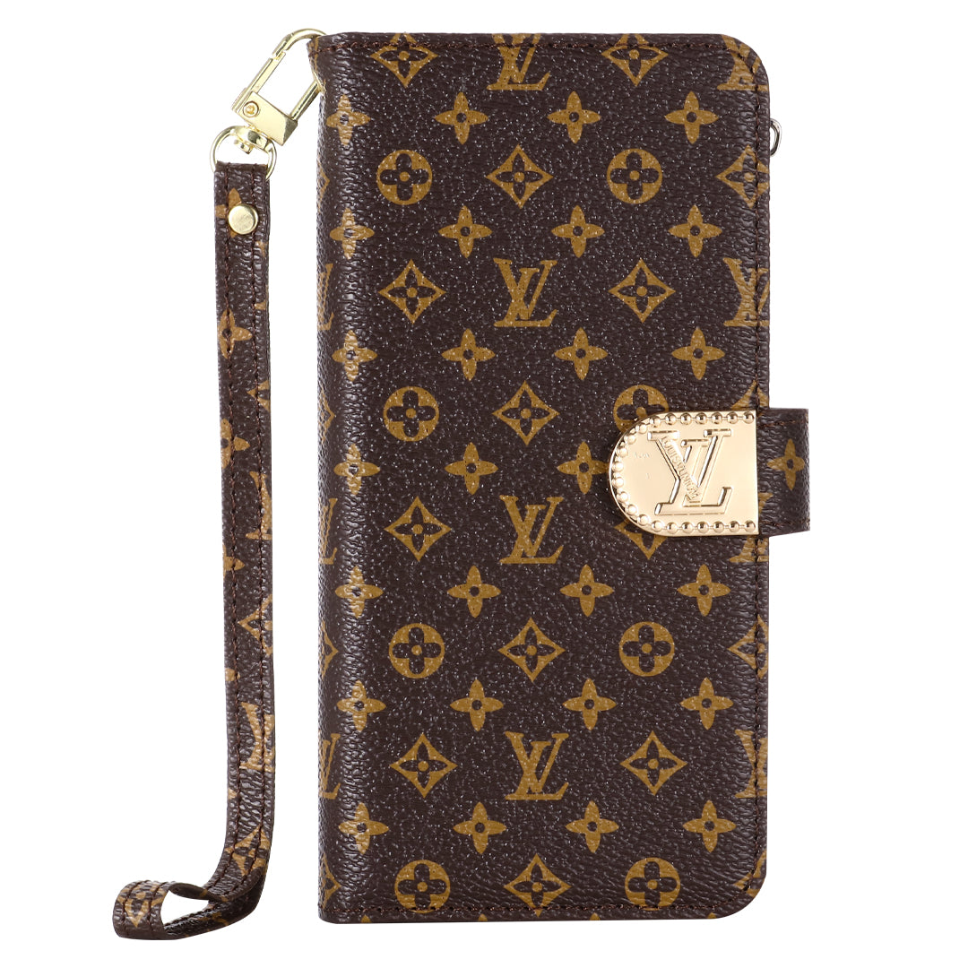 PORTEFEUILLE EN CUIR ET TOILE MONOGRAMME ETUI POUR TÉLÉPHONE MOBILE SAMSUNG