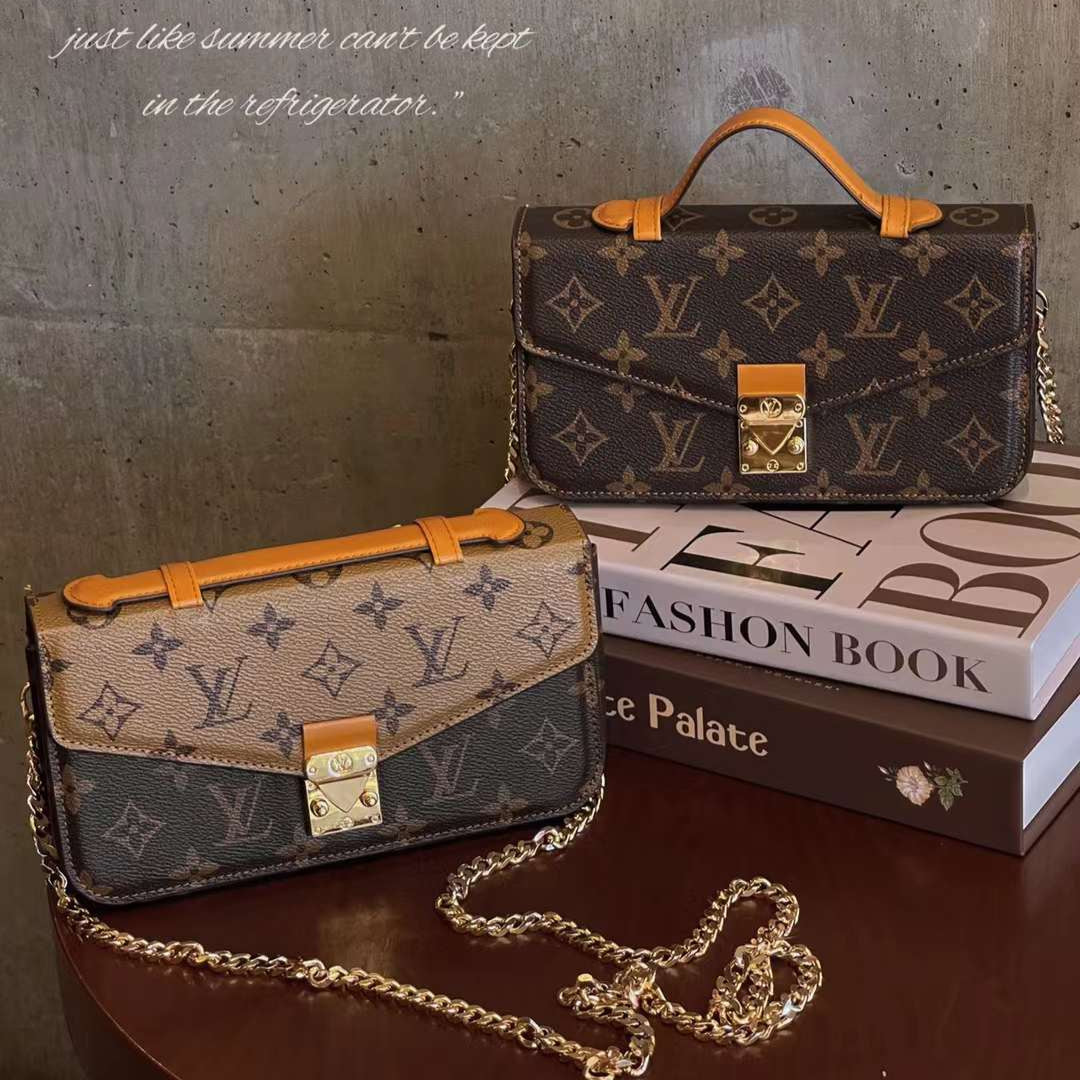 Monogram Canvas Bag Handhållen Crossbody Chain Mobiltelefon