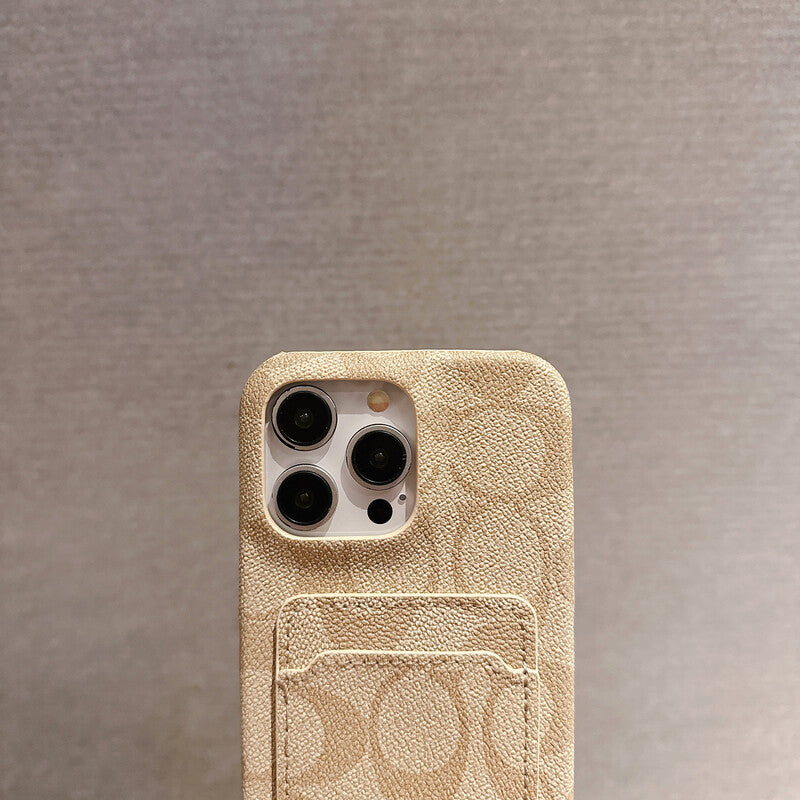 Klassinen klassinen iPhone-kotelo korttitelineellä, valkoinen -JQB240330