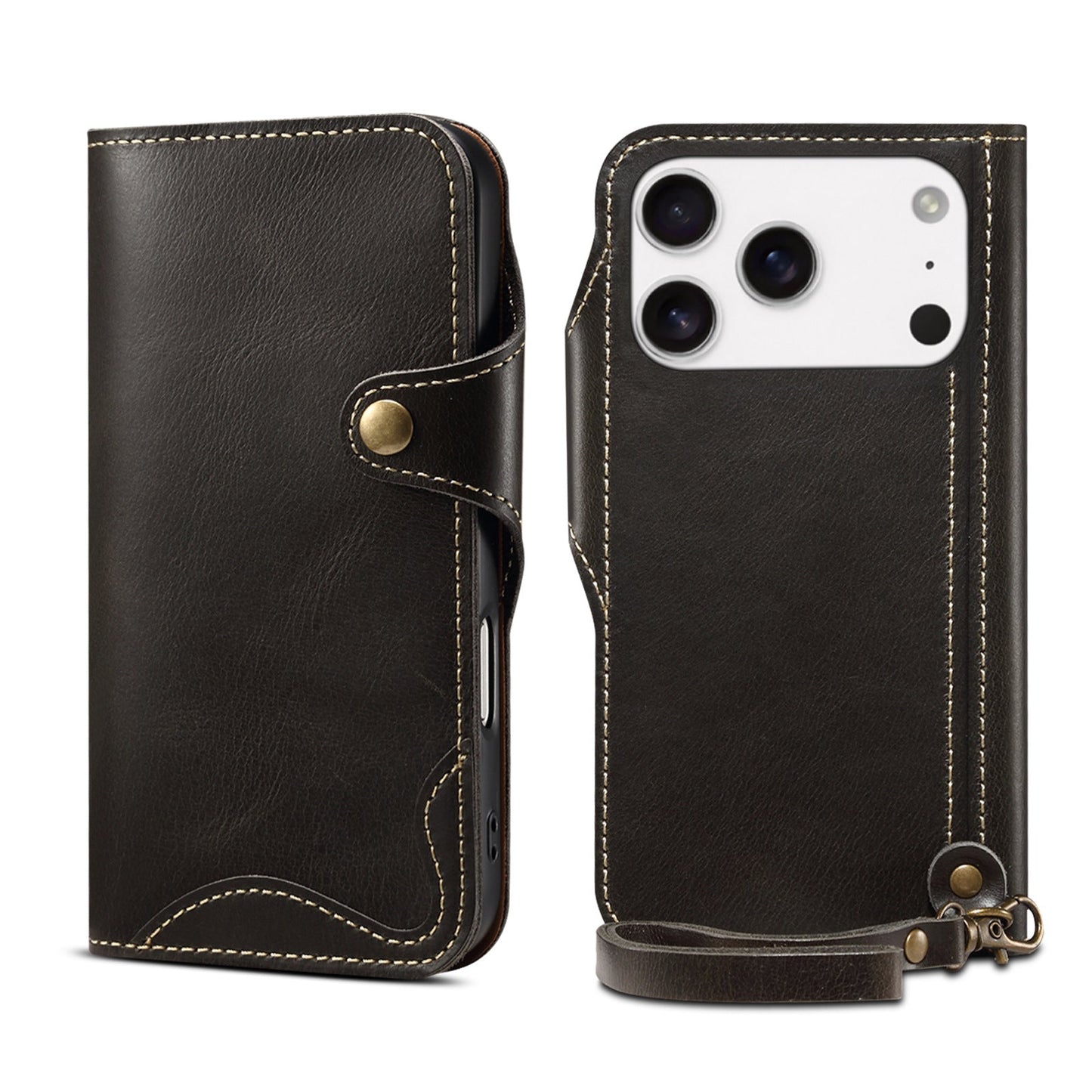 Custodia Flip in vera pelle per iPhone