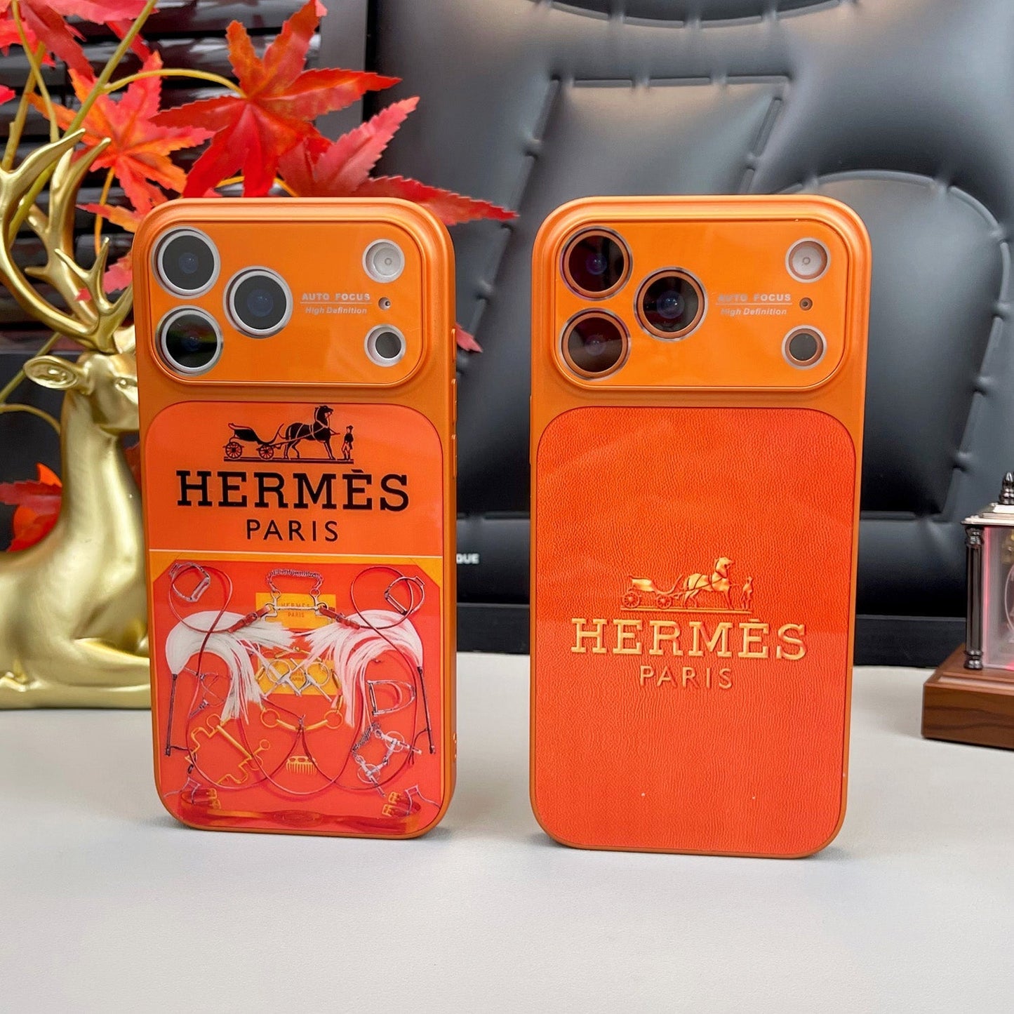 H Luxuriöse iPhone-Hülle aus der Orange-Serie