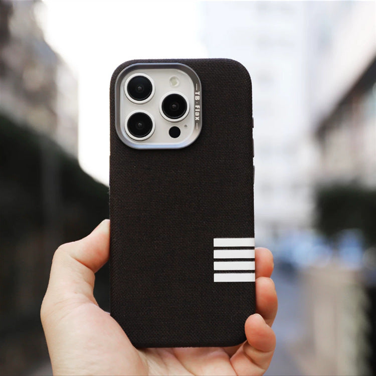 Premium vintage linen fabric magnetic phone case for iPhone