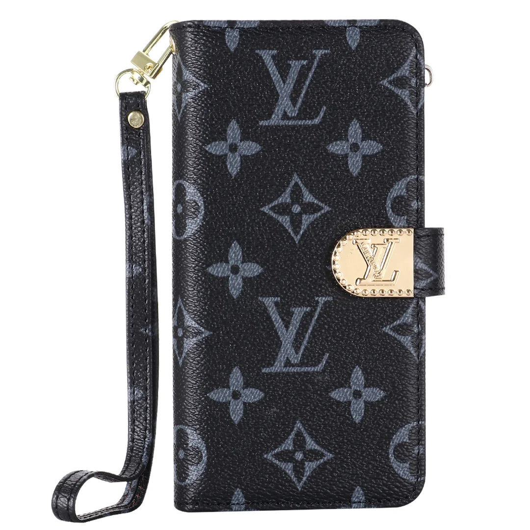 PORTEFEUILLE EN CUIR ET TOILE MONOGRAMME ETUI POUR TÉLÉPHONE MOBILE SAMSUNG