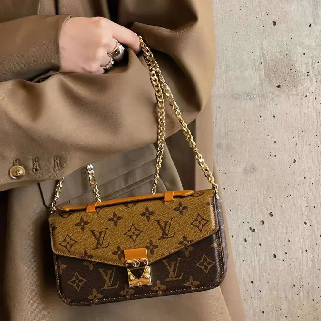 Monogram Canvas Bag Handhållen Crossbody Chain Mobiltelefon