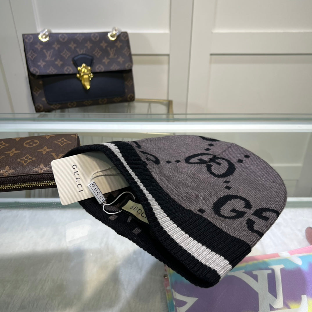 Classic GG Jacquard Wool Knit Beanie | Luxury Designer Winter Hat