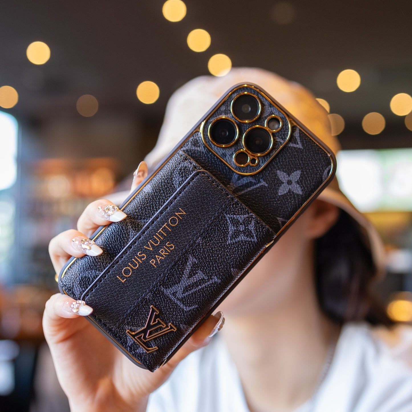 Πολυτελής προηγμένη δερμάτινη θήκη iPhone με θήκη για κάρτα & Ιμάντας