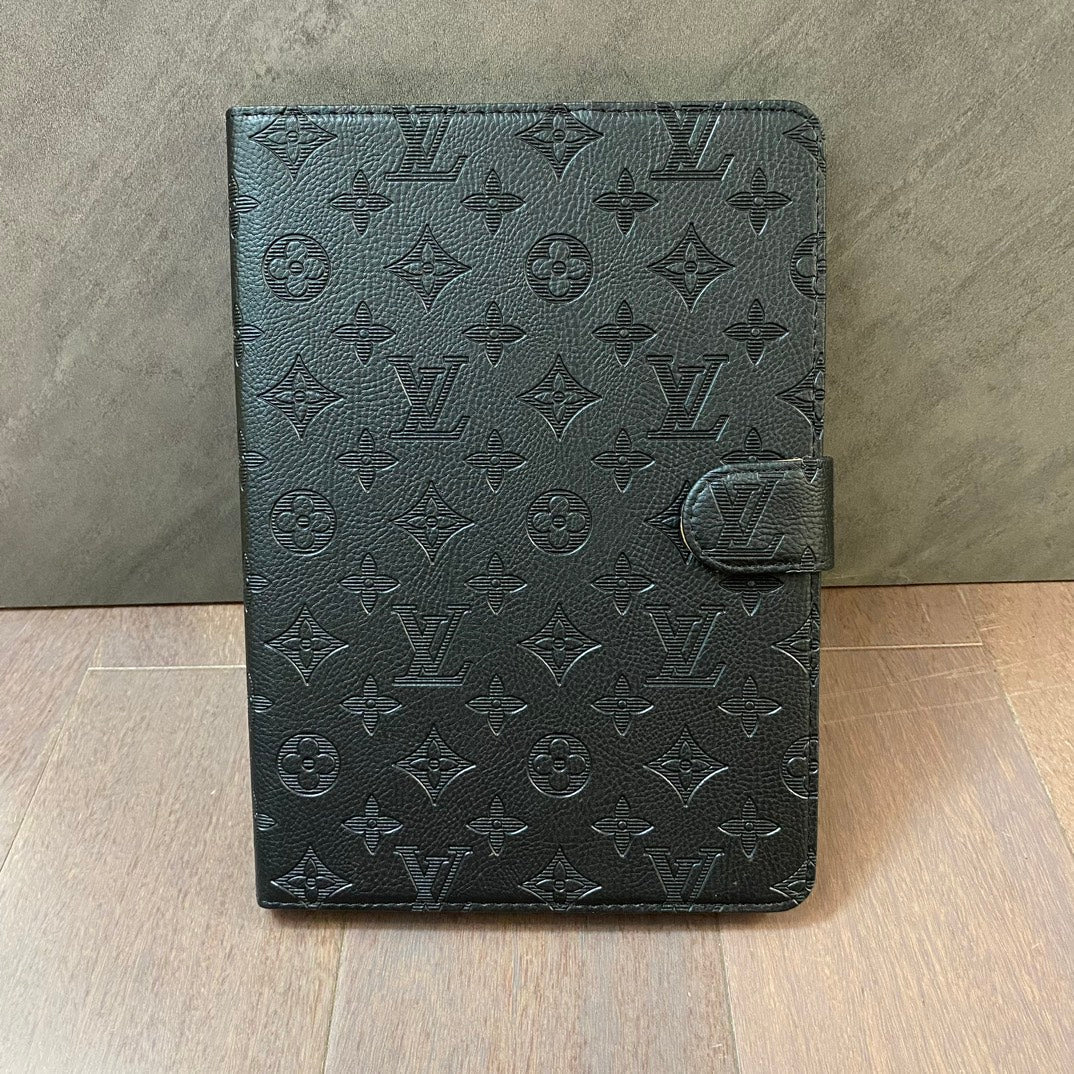 3D-preget lerret Monogramhylster Apple iPad Flip-deksel med stativfunksjon