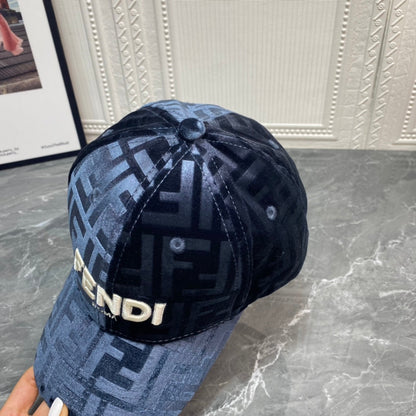 Luxury FF Gold Velvet Baseball Cap | Luxury Designer Adjustable Hat