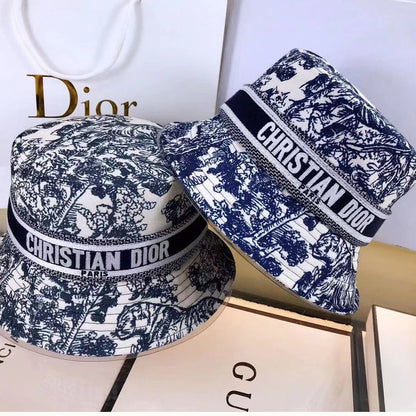 Classic Vintage Toile de Jouy Bucket Hat | Luxury Designer Hat