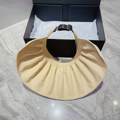 FashionFoldable Crinkled Cotton Sun Visor | Luxury Designer Summer Hat