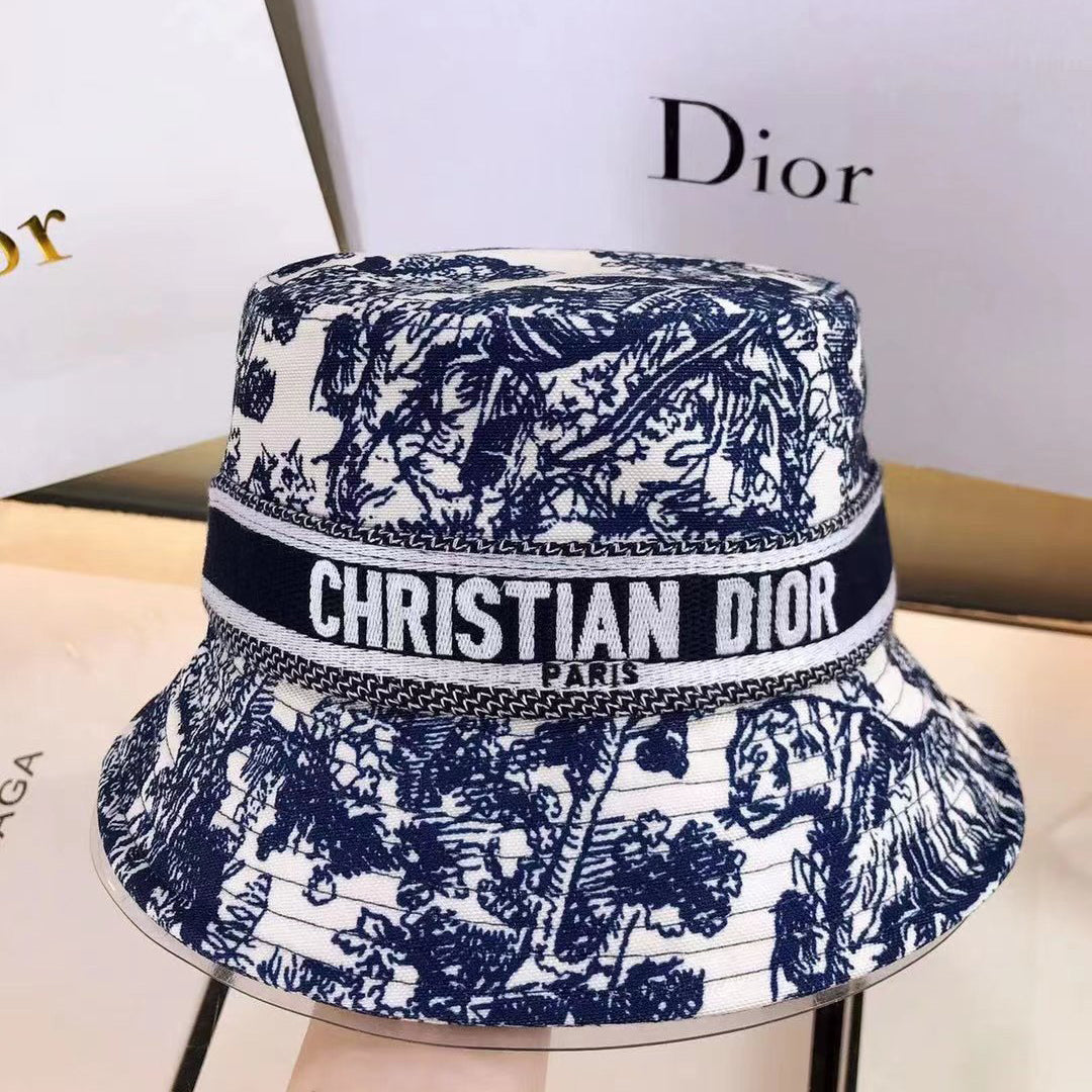 Classic Vintage Toile de Jouy Bucket Hat | Luxury Designer Hat