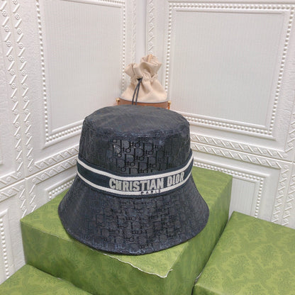Vintage Sheer Organza Logo Bucket Hat for Women & Men
