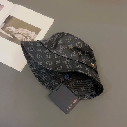 Luxury Monogram Leather Bucket Hat | Luxury Designer 1v Hat