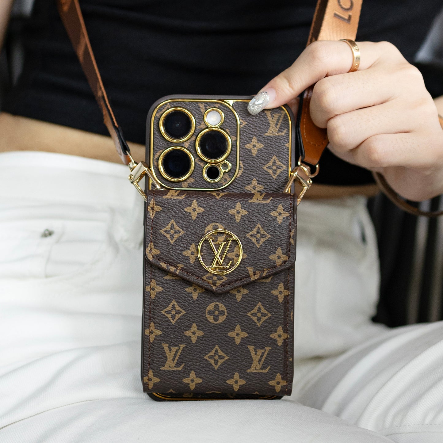 Klasické luxusní pouzdro na kartu iPhone