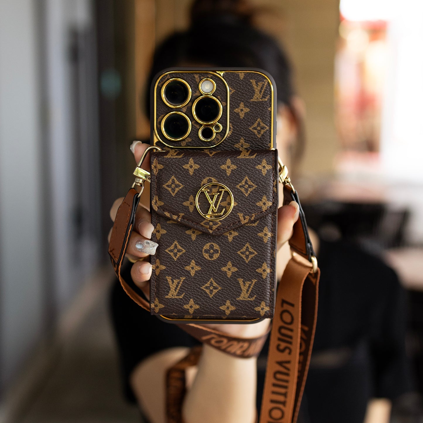 Klasické luxusní pouzdro na kartu iPhone