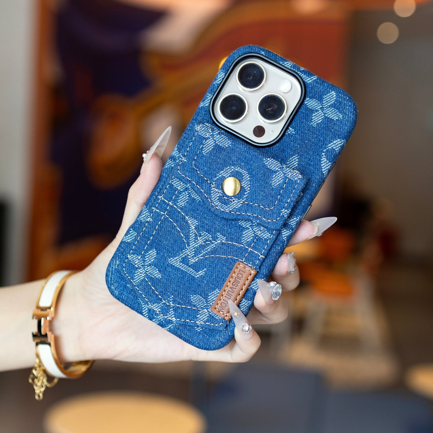 Nové klasické luxusní pouzdro na telefon s držákem na karty 06
