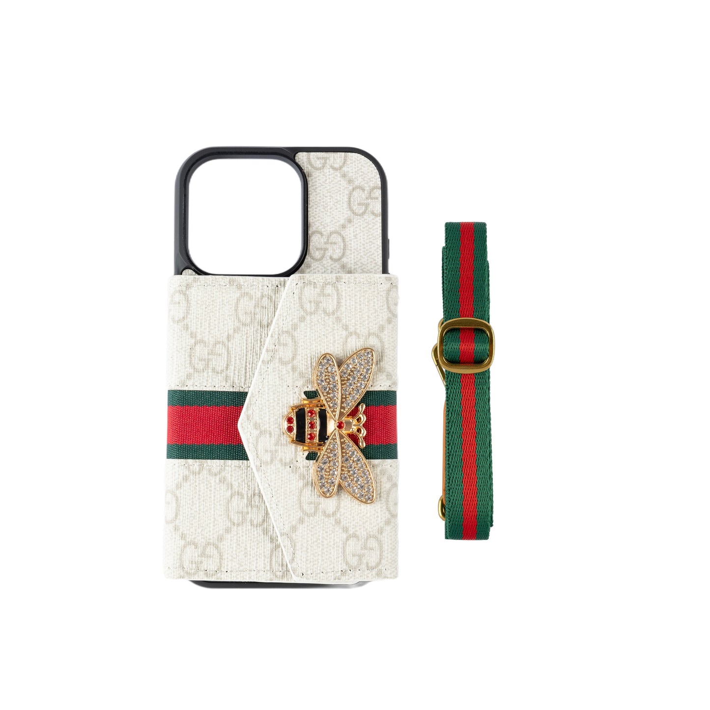 Premium geavanceerde crossbody-iPhone-hoes met kaarthouder & schouderband