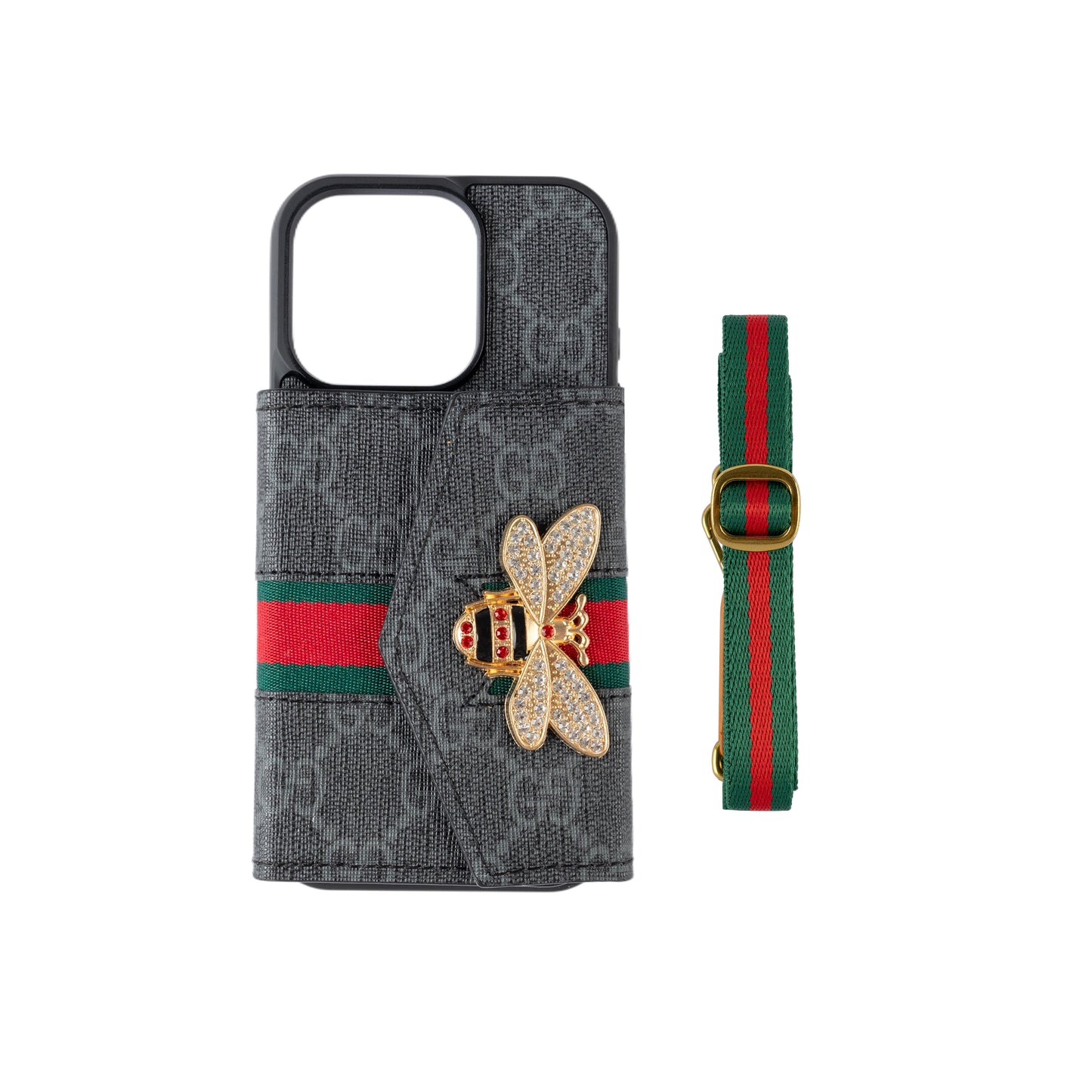 Premium geavanceerde crossbody-iPhone-hoes met kaarthouder & schouderband