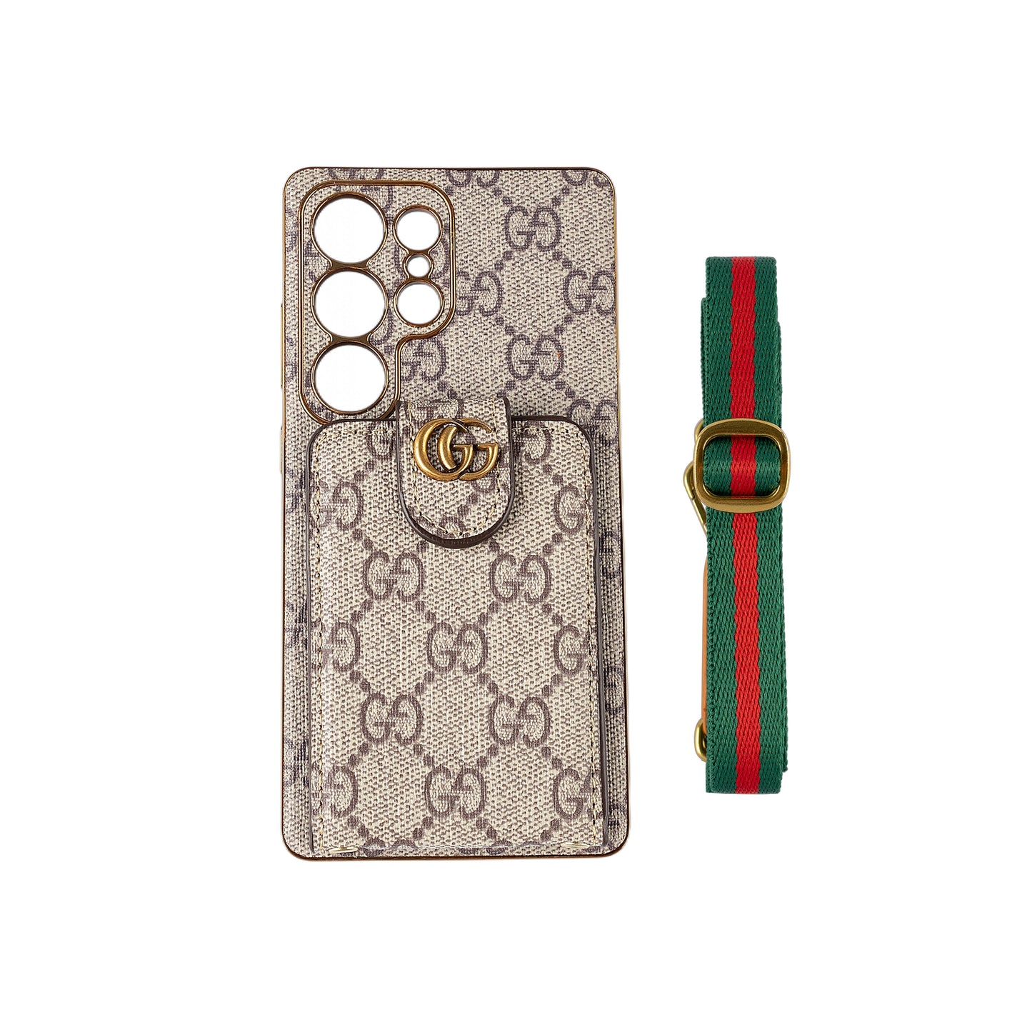 Étui de téléphone à bandoulière à motif haut de gamme avec sangle amovible