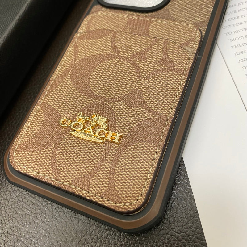 Κλασική θήκη iPhone με θήκη για καφέ -KB241416
