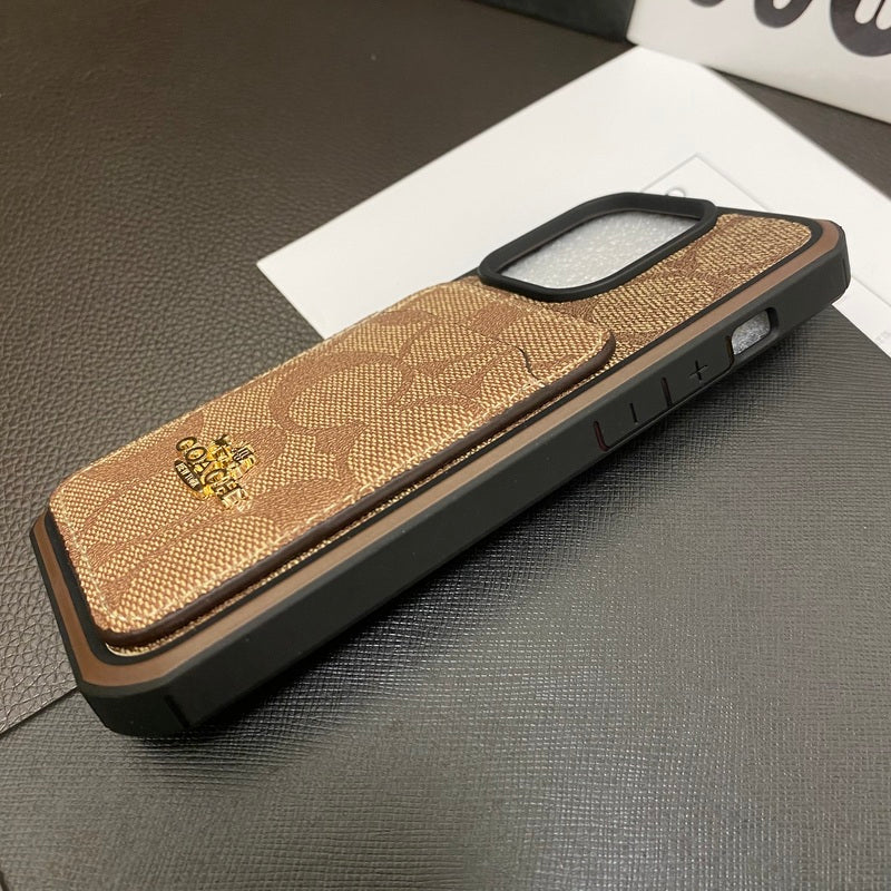 Κλασική θήκη iPhone με θήκη για καφέ -KB241416