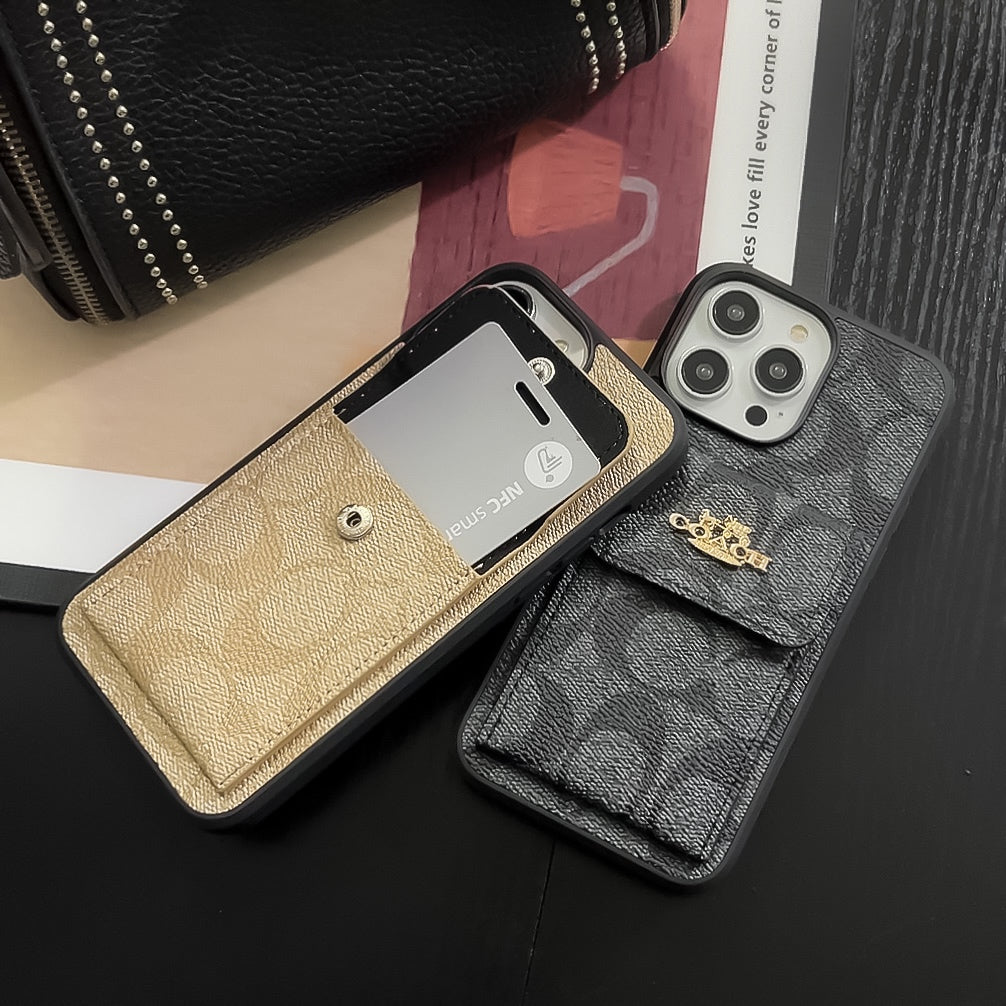 Klasszikus iPhone tok Kártyatartóval Wallet Coffee -SZK240425