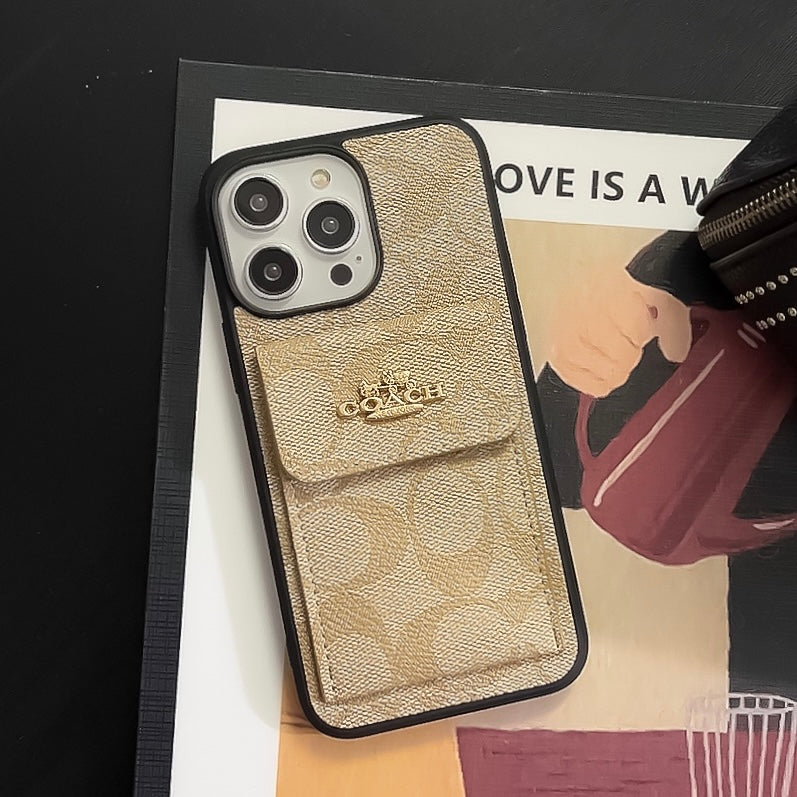 Klasszikus iPhone tok Kártyatartóval Wallet Coffee -SZK240425