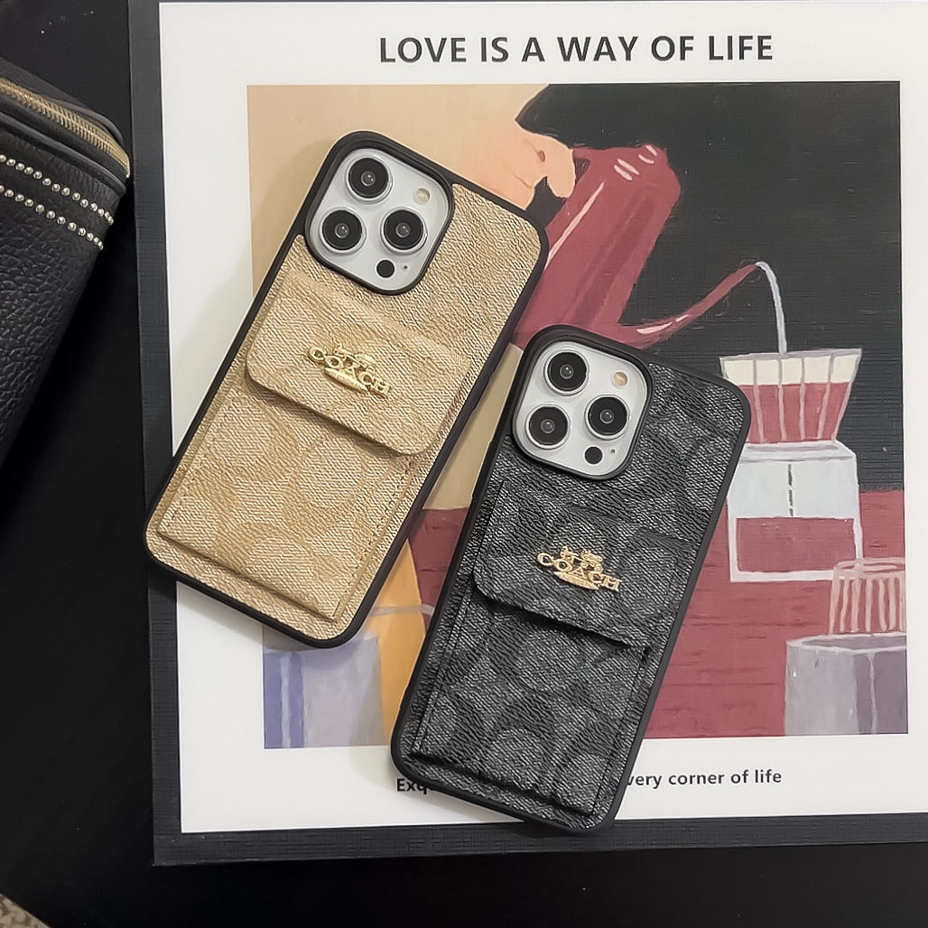 Klasszikus iPhone tok Kártyatartóval Wallet Coffee -SZK240425