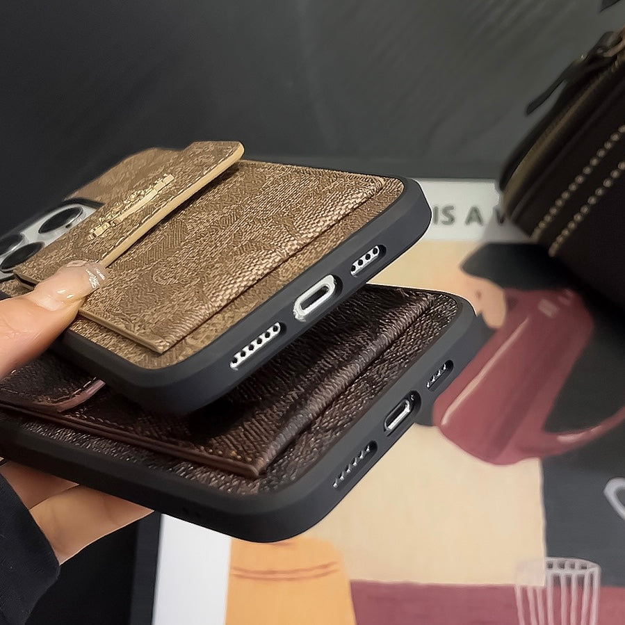 Klasszikus iPhone tok Kártyatartóval Wallet Coffee -SZK240425