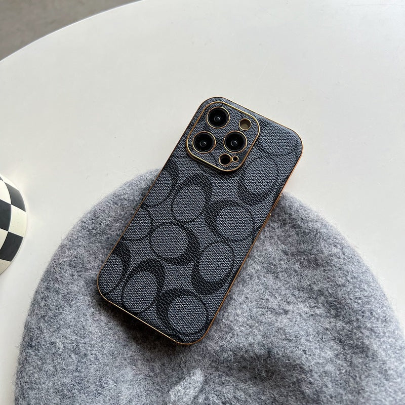 Klassisk iPhone-deksel, svart skinn -QBK240513
