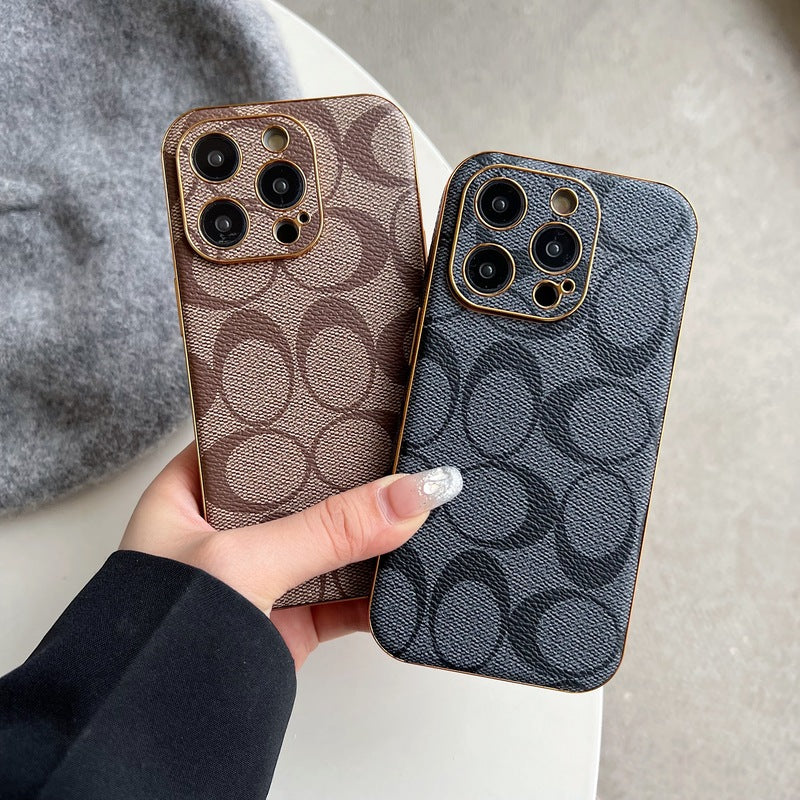 Klassisk iPhone-deksel, svart skinn -QBK240513