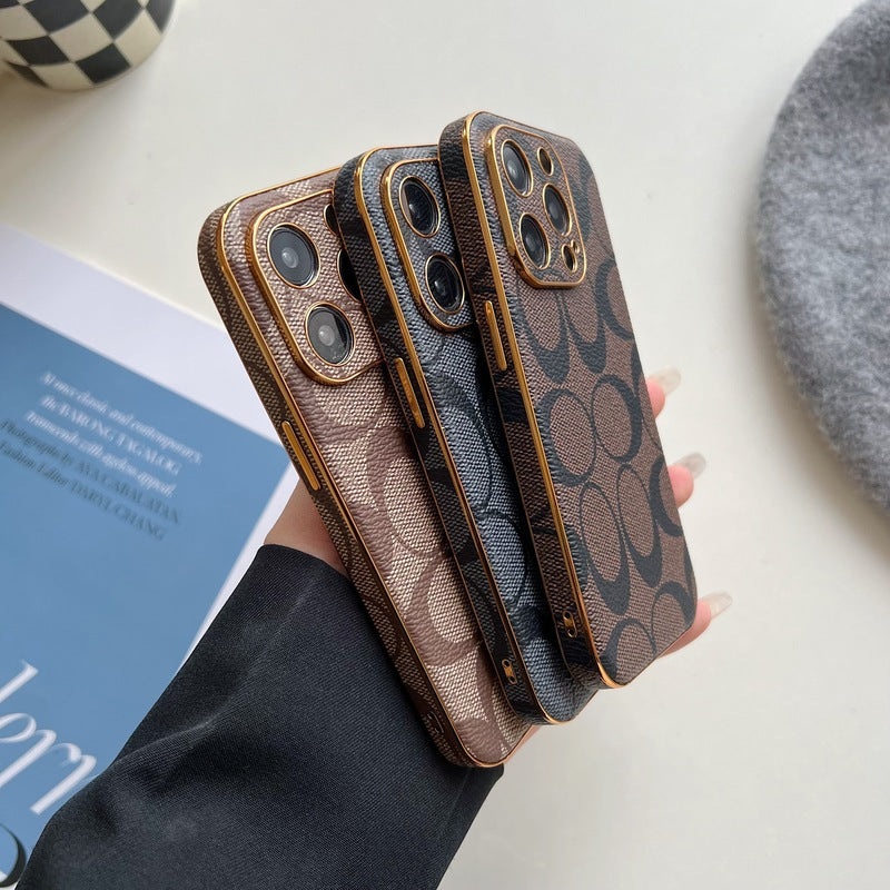 Klassisk iPhone-deksel, svart skinn -QBK240513