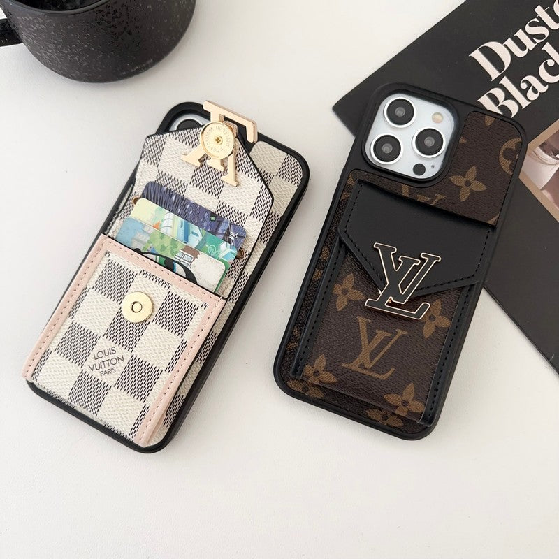 Luxusní Card Bag Barva Pouzdro na iPhone
