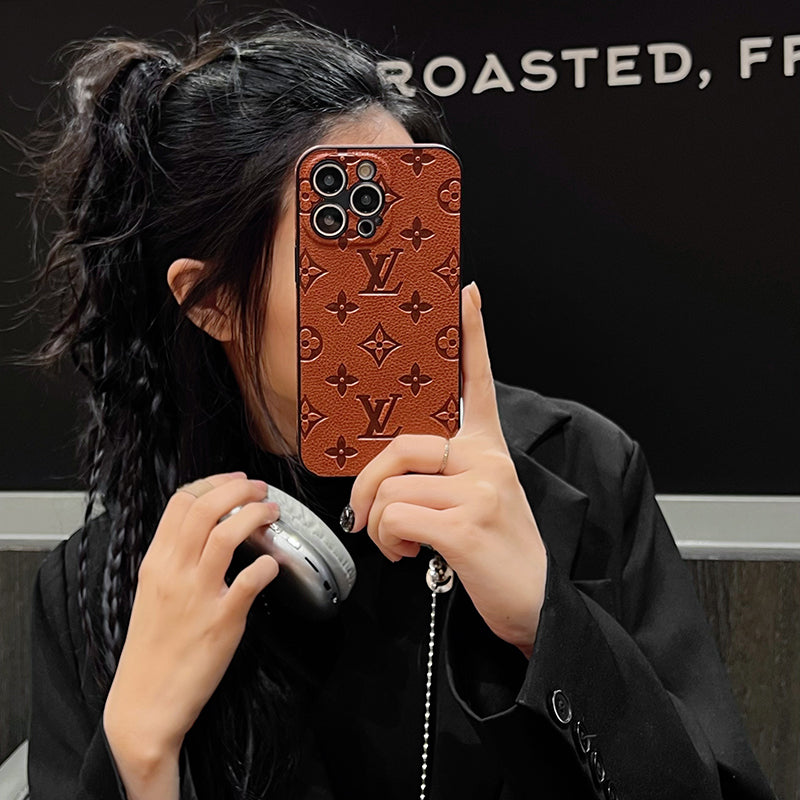 Luxusní barevné kožené pouzdro na iPhone