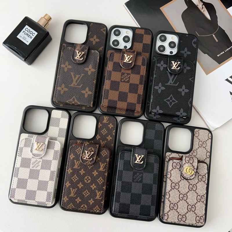 ラグジュアリー ブラック & ホワイト カード バッグ iPhone ケース
