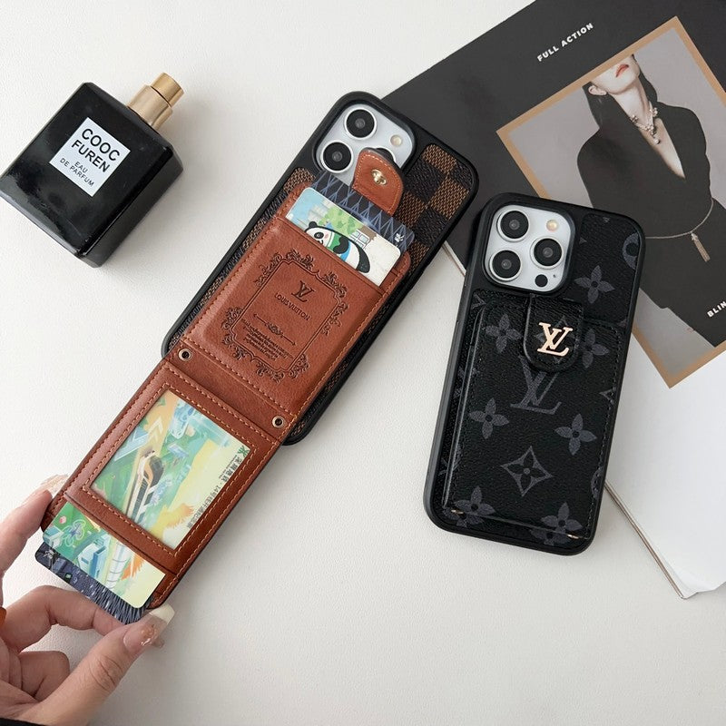 ラグジュアリー ブラック & ホワイト カード バッグ iPhone ケース