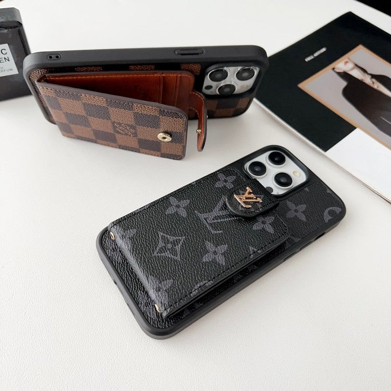 ラグジュアリー ブラック & ホワイト カード バッグ iPhone ケース