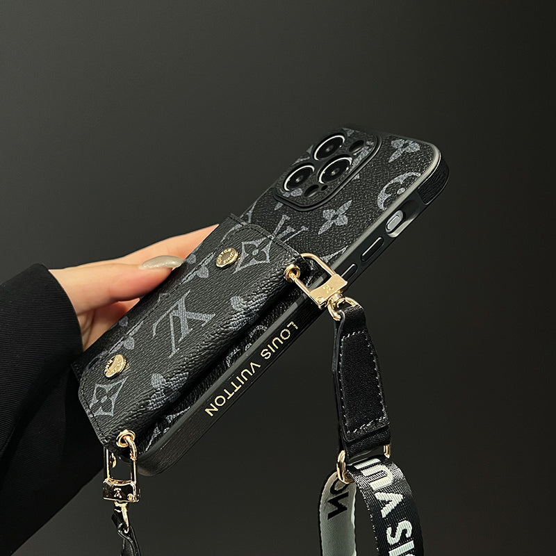 Luxusní Card Bag Řetízkové černé pouzdro na iPhone