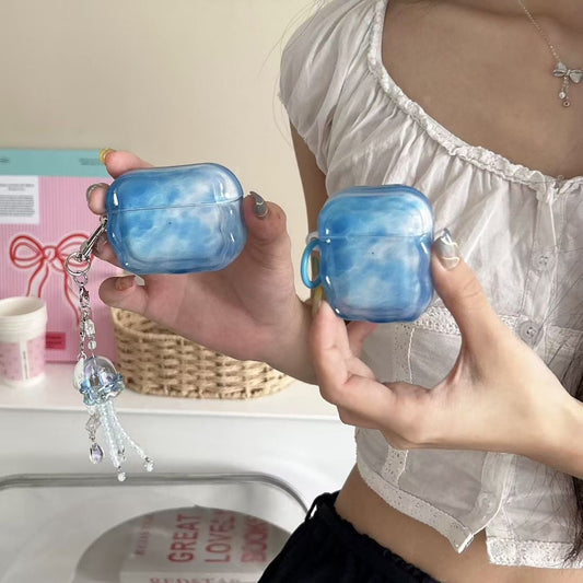 Blue Sky AirPods Case with Jelly Beaded Charm