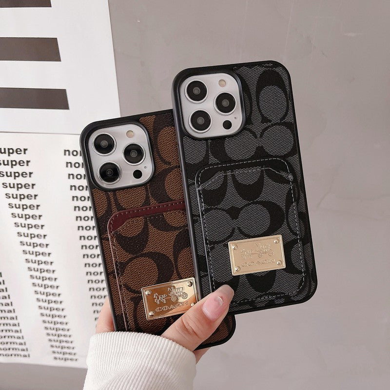 Klassische iPhone-Hülle aus Leder mit Kartenetui