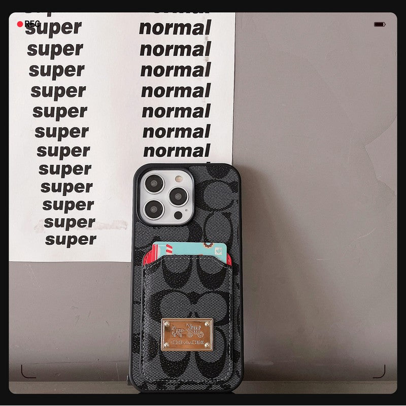 Klassische iPhone-Hülle aus Leder mit Kartenetui