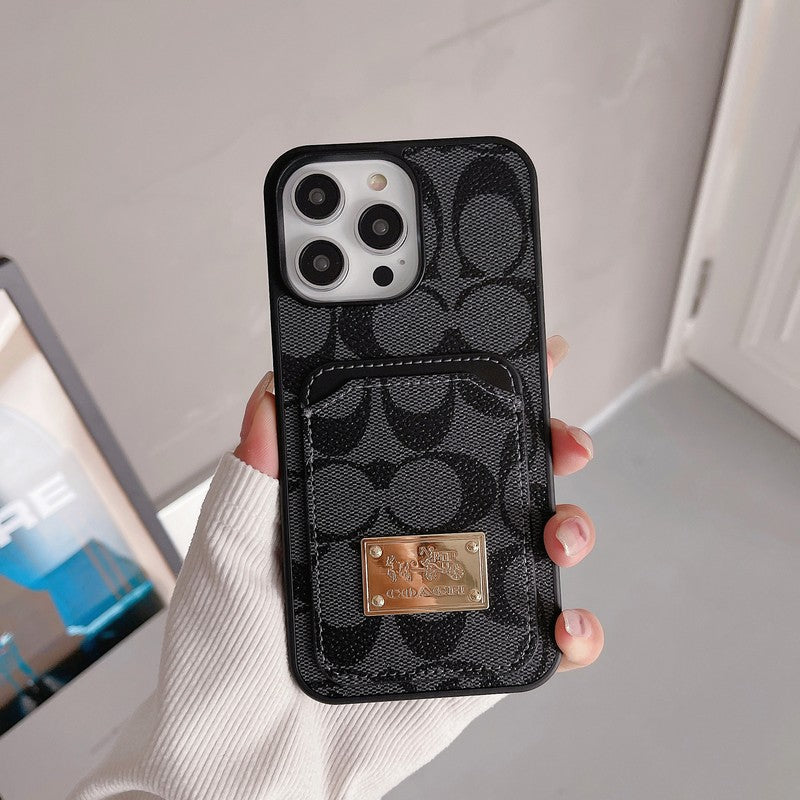 Klassische iPhone-Hülle aus Leder mit Kartenetui